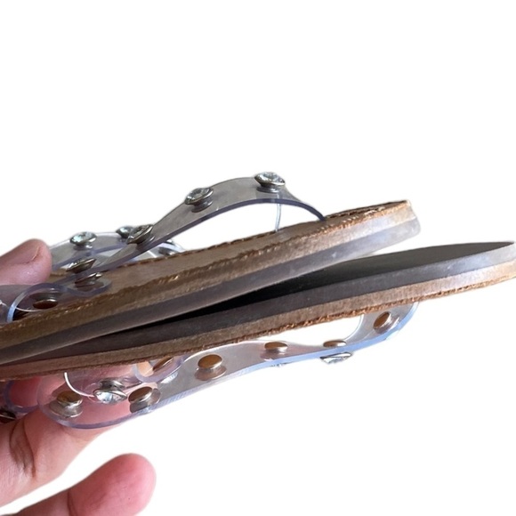 NEW SCHUTZ Cathryn Slide Crystal Rhinestone Transparent Clear Sandal - Size 8.5 - Picture 8 of 9